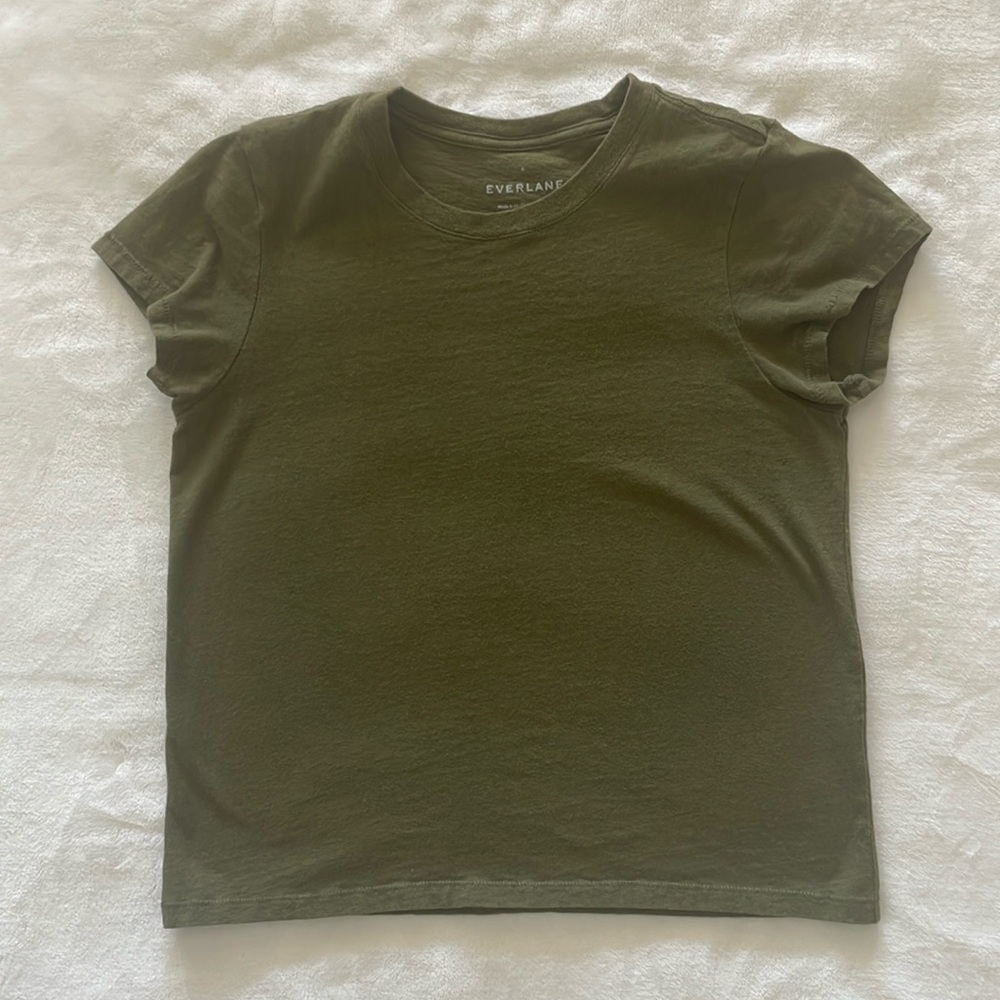 Everlane The ReCotton tee green S